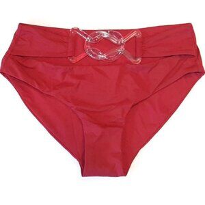 3/$20 NEW V Del Sol Split Front Clasp Bikini Bottoms Red Womens Size 4